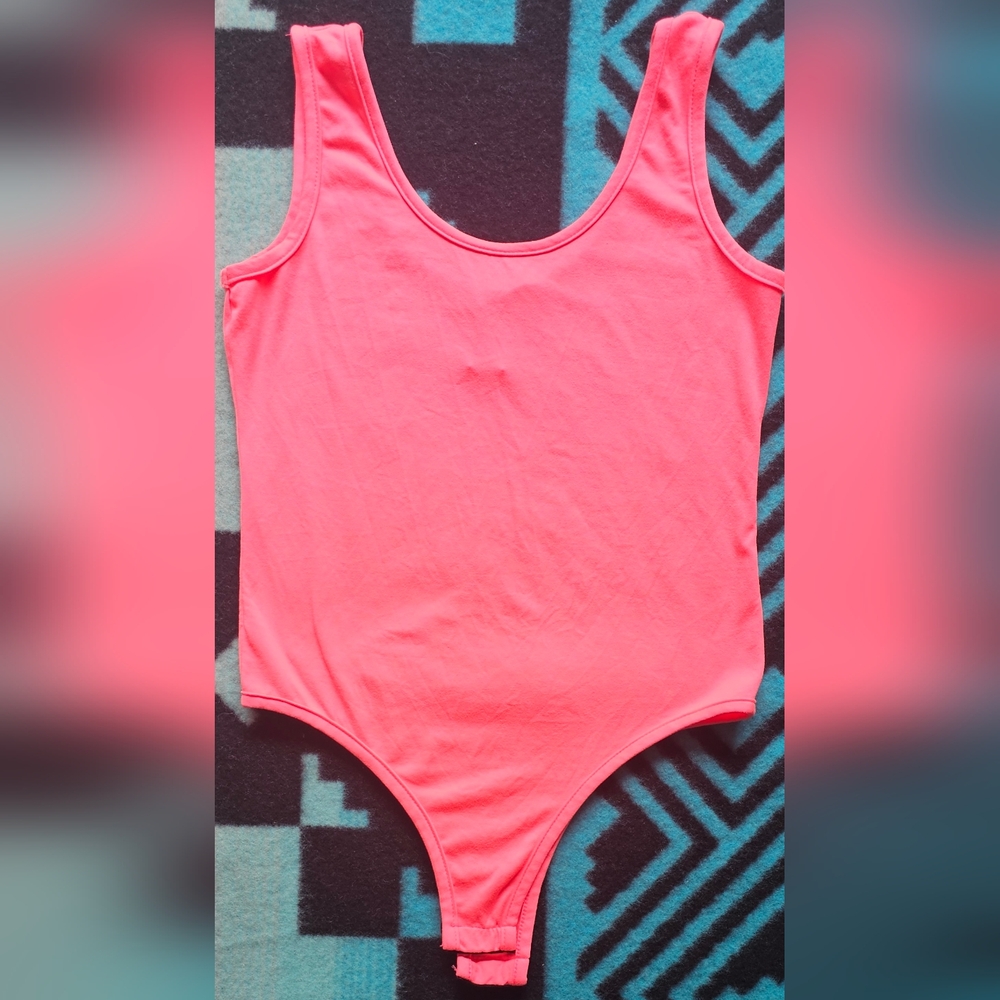 Women's Beware Hot Pink Bodysuit Large